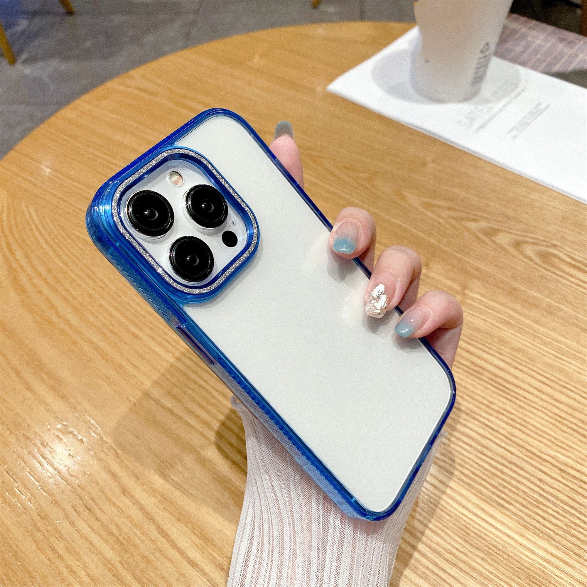 Til iPhone 12/12 Pro 6,1 tommer Glitter Kameraramme Gennemsigtig TPU PC Cover Telefoncover Til iPhone 12/12 Pro 6,1 tommer Glitter Kameraramme Gennemsigtig TPU PC Cover Telefoncover